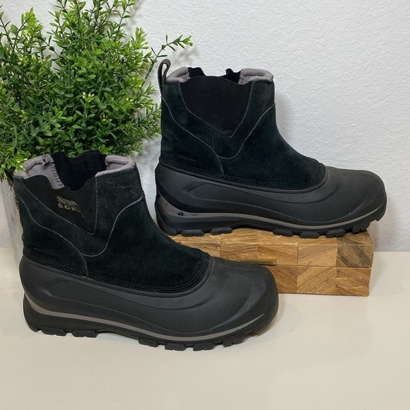 Sorel Men's‎ Buxton Pull on Waterproof Winter Black/Quarry Boots Size 10 - Picture 1 of 9